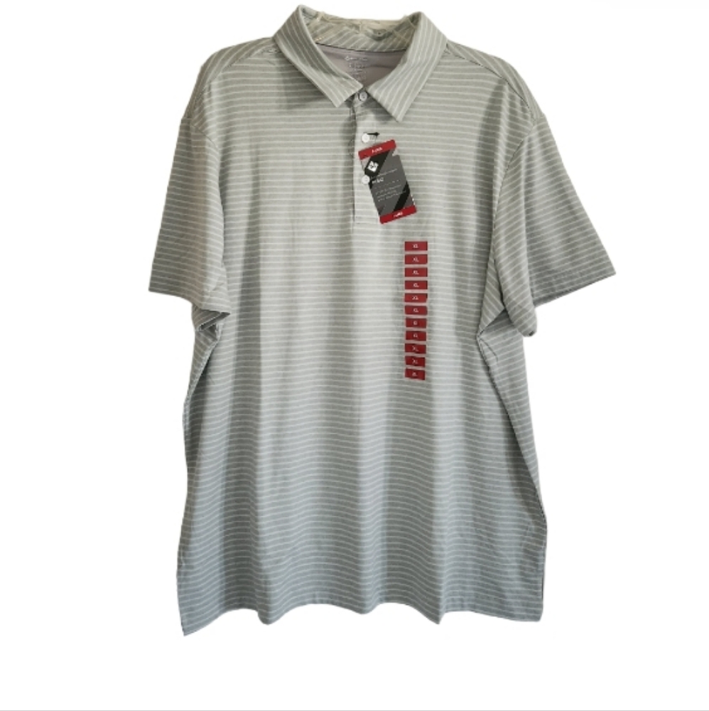 MEN'S ACTIVE PERFORMANCE POLO SHIRT SZ XL STRIPED